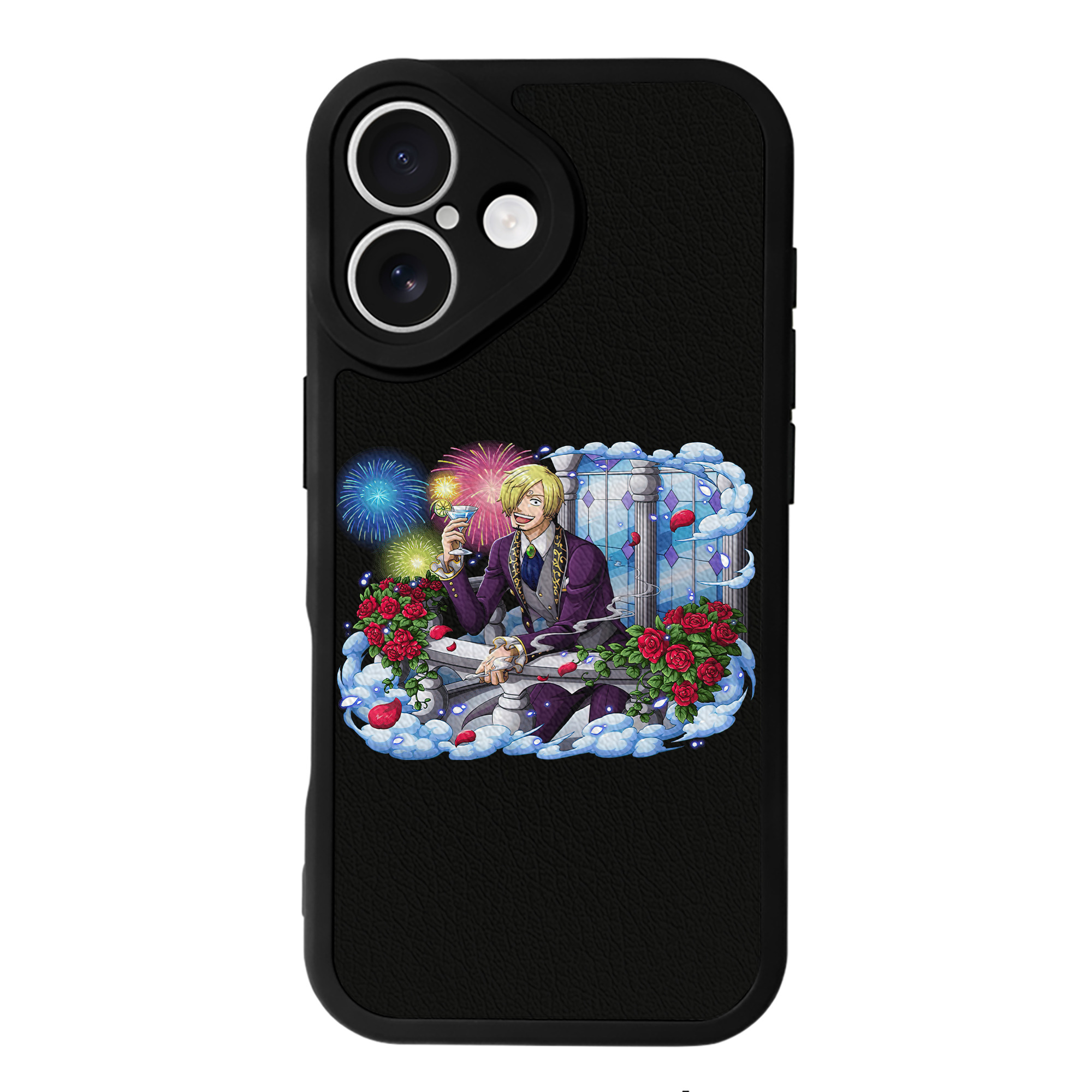 （画像用） ワンピース サンジ ONE PIECE Sanji 【iPhone 16シリーズ対応】シリコンスマホケース（レザー調） 材質：シリコン